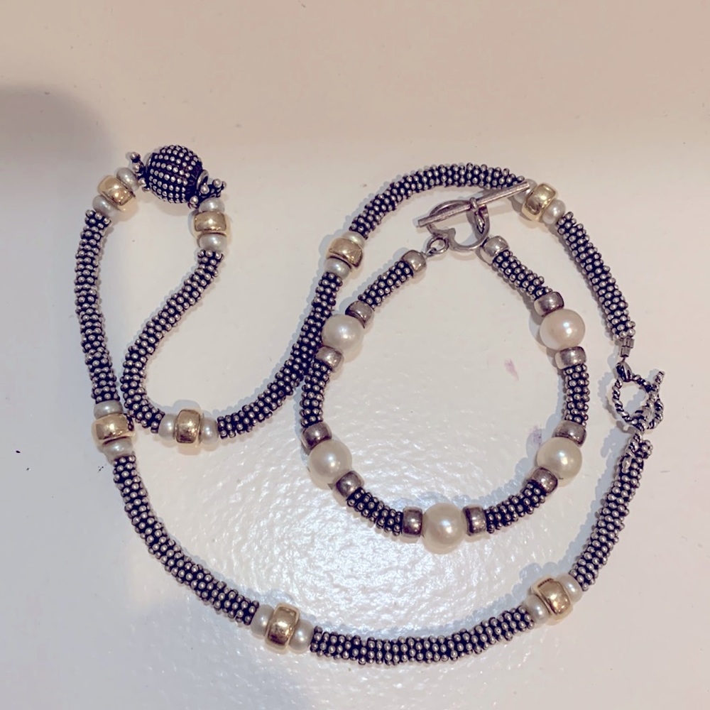 Custom made sterling silver necklace and bracelet